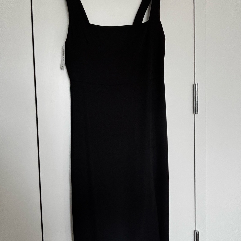 Babaton Aritzia Black Sheath Mini Dress Square Neck Sleeveless NWT